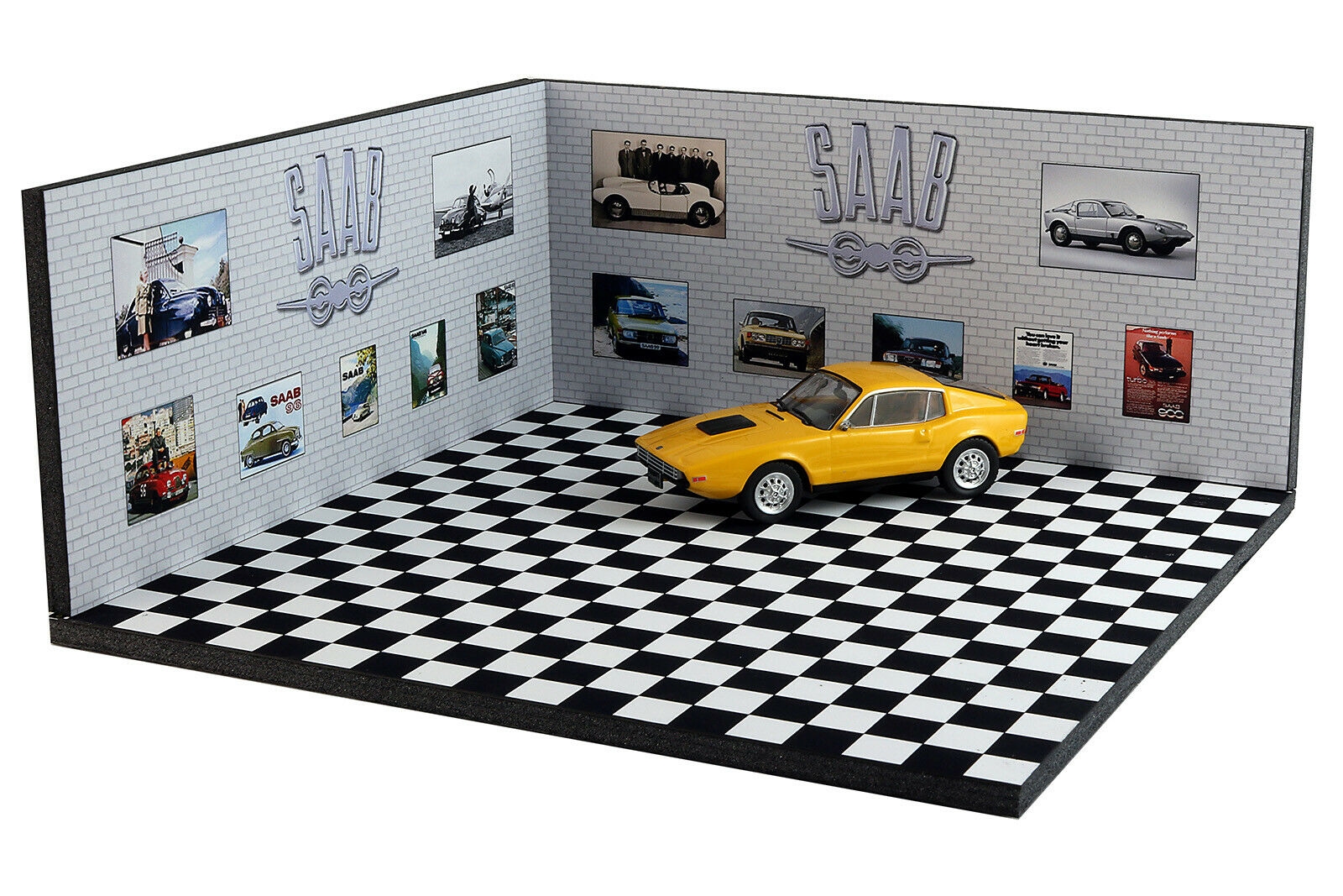 Diorama Saab display stand, miniatures saab garage - SAAB spare parts  specialist