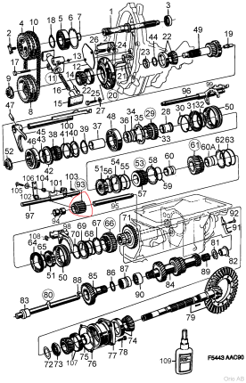 pignon de marche arrière saab 900 classic 1986-1993 Transmission saab